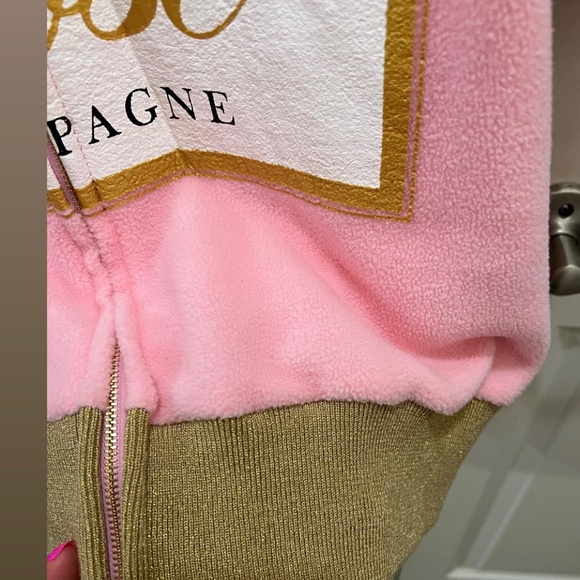 Tipsy Elves Zip up Sequin Hoodie Dress Rose Champagne Large Comfy Costume - Picture 7 of 8